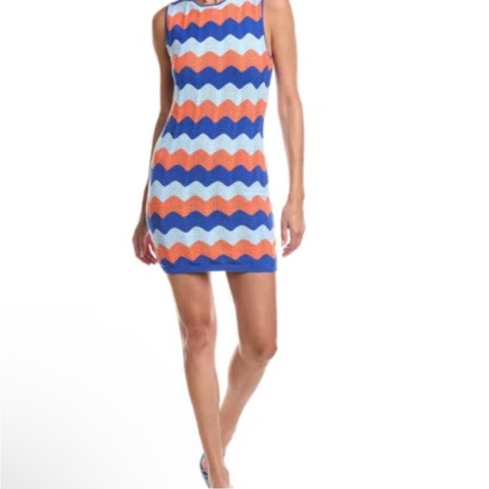 Electric & Rose Anthropologie Julia Crochet Chevron Mini Dress Size M - Picture 4 of 14